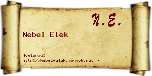 Nebel Elek névjegykártya